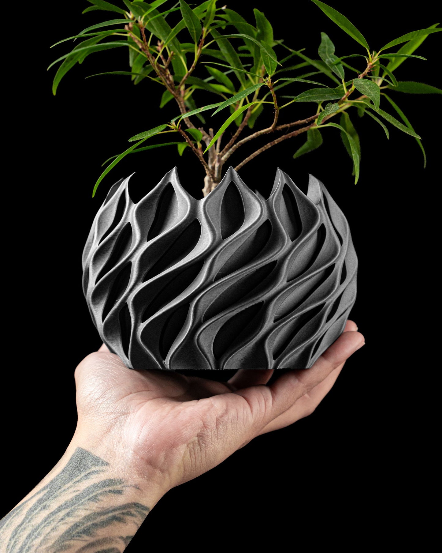 Vlamgolf Bloempot - 3D-geprinte bloempot in PLA | Laagjesland
